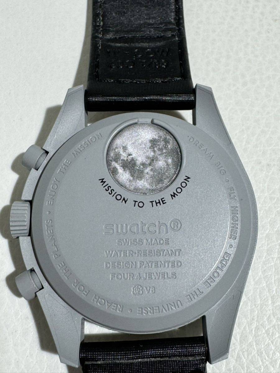 OMEGA オメガ SWATCH スウォッチ バイオセラミック ナイロン ミッション・トゥ・ザ・ムーン クォーツ 稼働 中古品 美品 箱付き_画像5