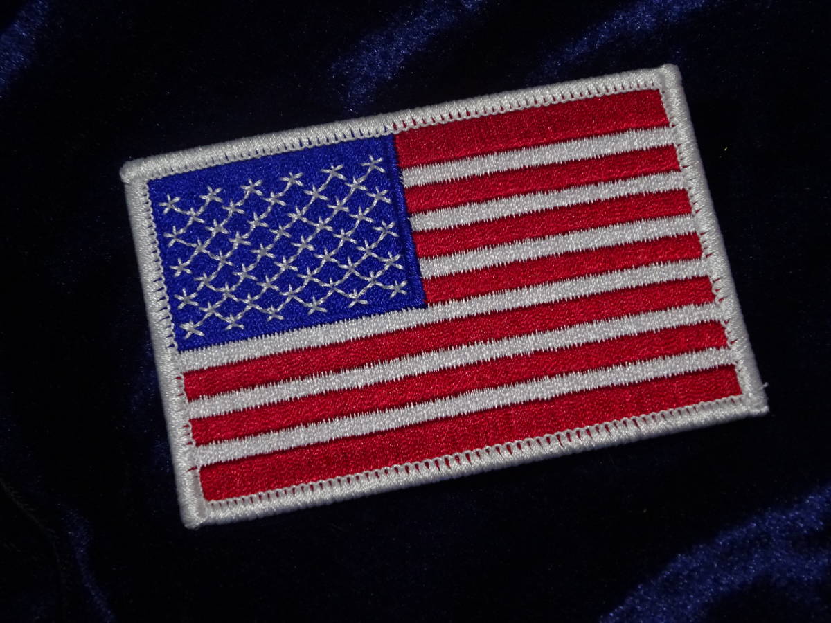 米軍納入工場製 米海軍海兵隊星条旗 スターアンドストライプス パッチ ゴールドエッジ ベルクロつき ワッペンの画像9