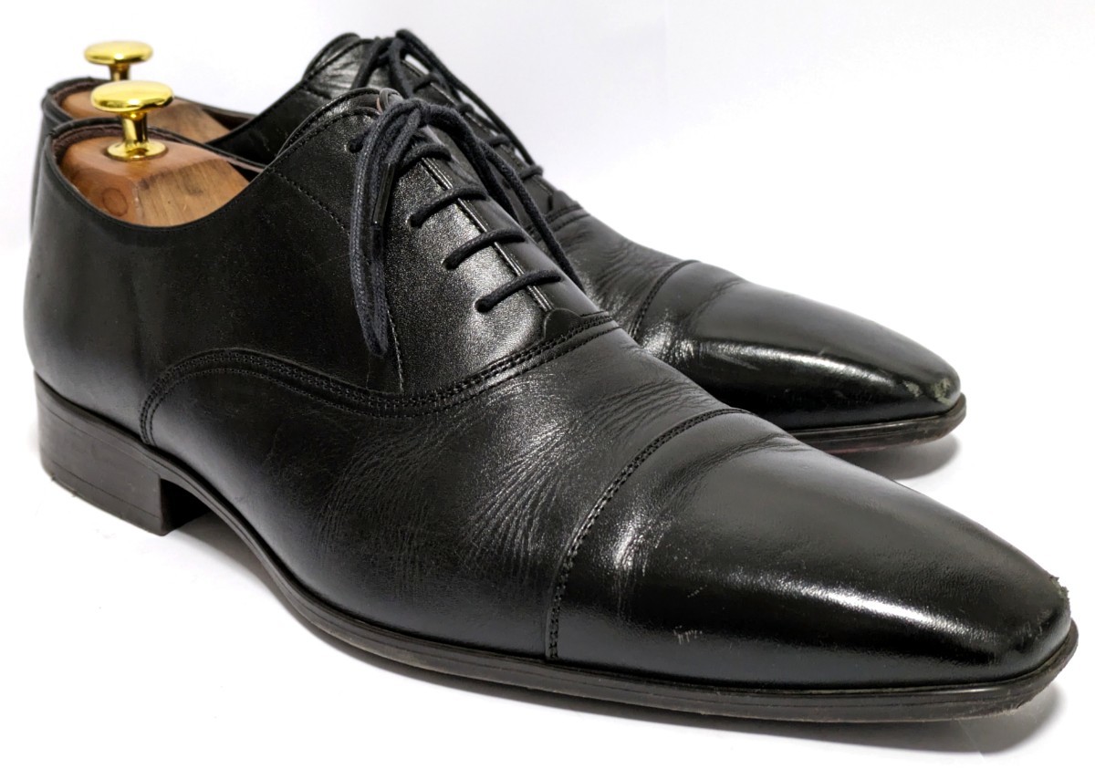 ［良品] THE SUIT COMPANY 26.5cm　ビジネスシューズ　ストレート　ブラック　人気ブランド　高級靴　本革　フォーマル　紳士靴　送料無料