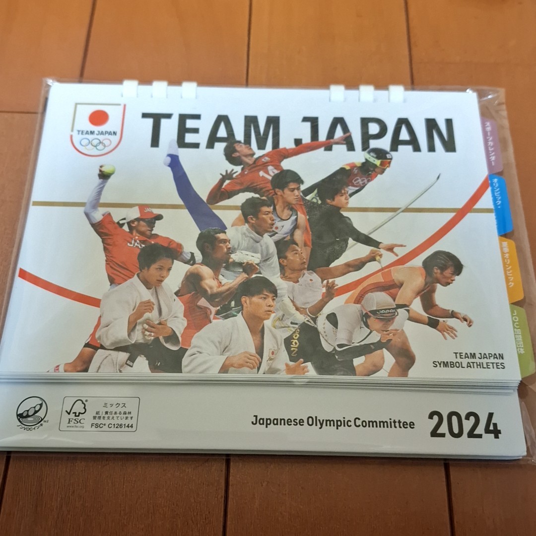2024年 令和6年 JOC 日本オリンピック委員会 卓上カレンダー チームジャパン TEAM JAPAN 新品未開封_画像1