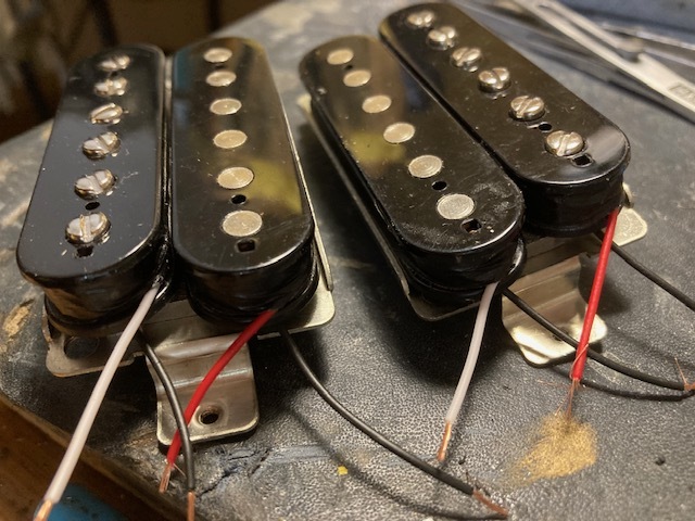 手巻きギターピックアップ　PAF系ハムバッカー　”GreatVintage”　RugirPickups、アルニコ３、プレーンエナメルAWG42で巻いています_丁寧に制作しています