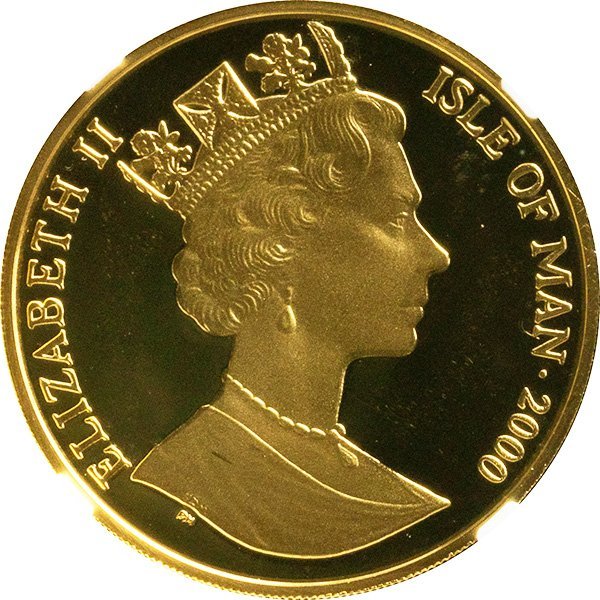 マン島　クラウン金貨　2000年　未使用品　スコティッシュフォールド　NGC(MS66)_画像3