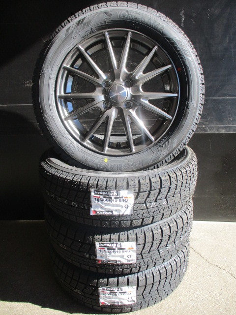 新品☆2023年製ヨコハマアイスガードIG60☆185/60R15☆スタッドレスセット☆アクア ヤリス ヴィッツ グレイス シャトル フィット等☆fw_画像1