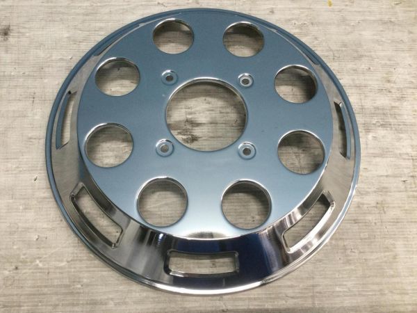 [ with translation new old ]ISUZU original option low floor 19.5 -inch 8 hole for plating wheel cap front 2 sheets set 