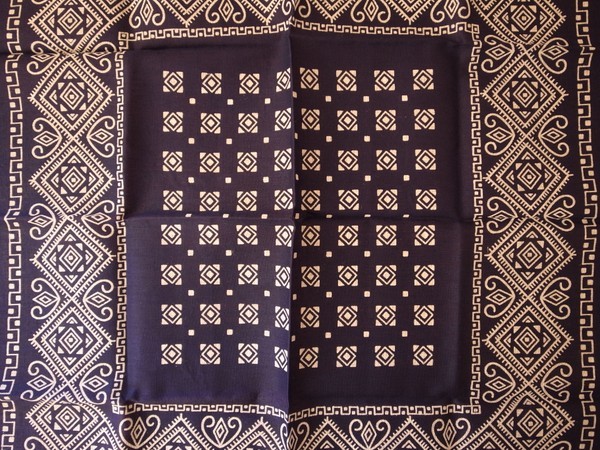 * rare dead stock unused 50s 60s FAST COLOR Vintage bandana .45cm×45cm fast color navy blue navy DeadStock