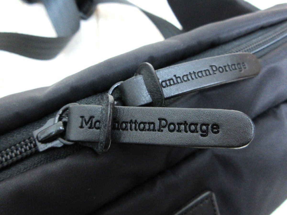 Ｍanhattan Portage Black Label/マンハッタンポーテージ ブラックレーベル：OCEAN PKWY WAIST BAG ウエストバッグ ブラック 中古/USED_画像9