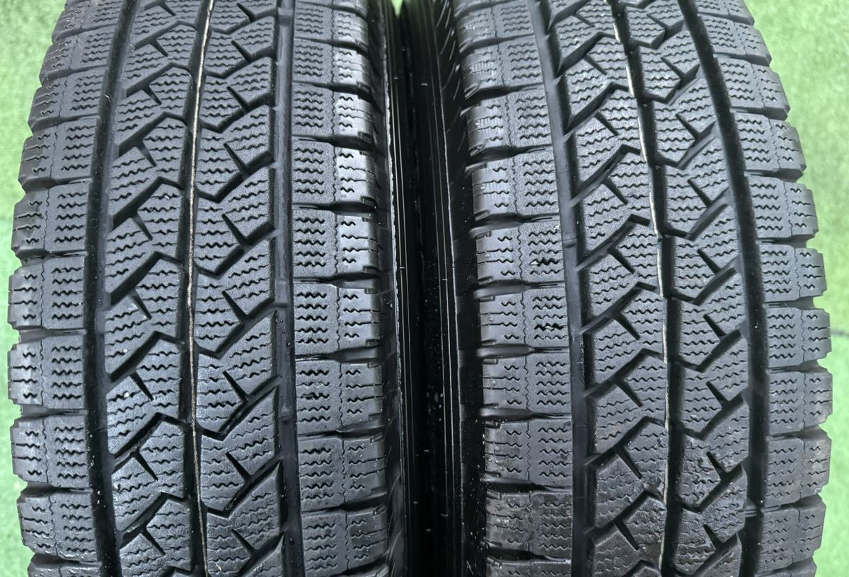 165R13 LT 6PR スタッドレスBRIDGESTONE タイヤマルチスチールホイールセット4本 4穴PCD 100/110/114.3 ET+40 13×5.00B ハブ67mm★AN155_画像7