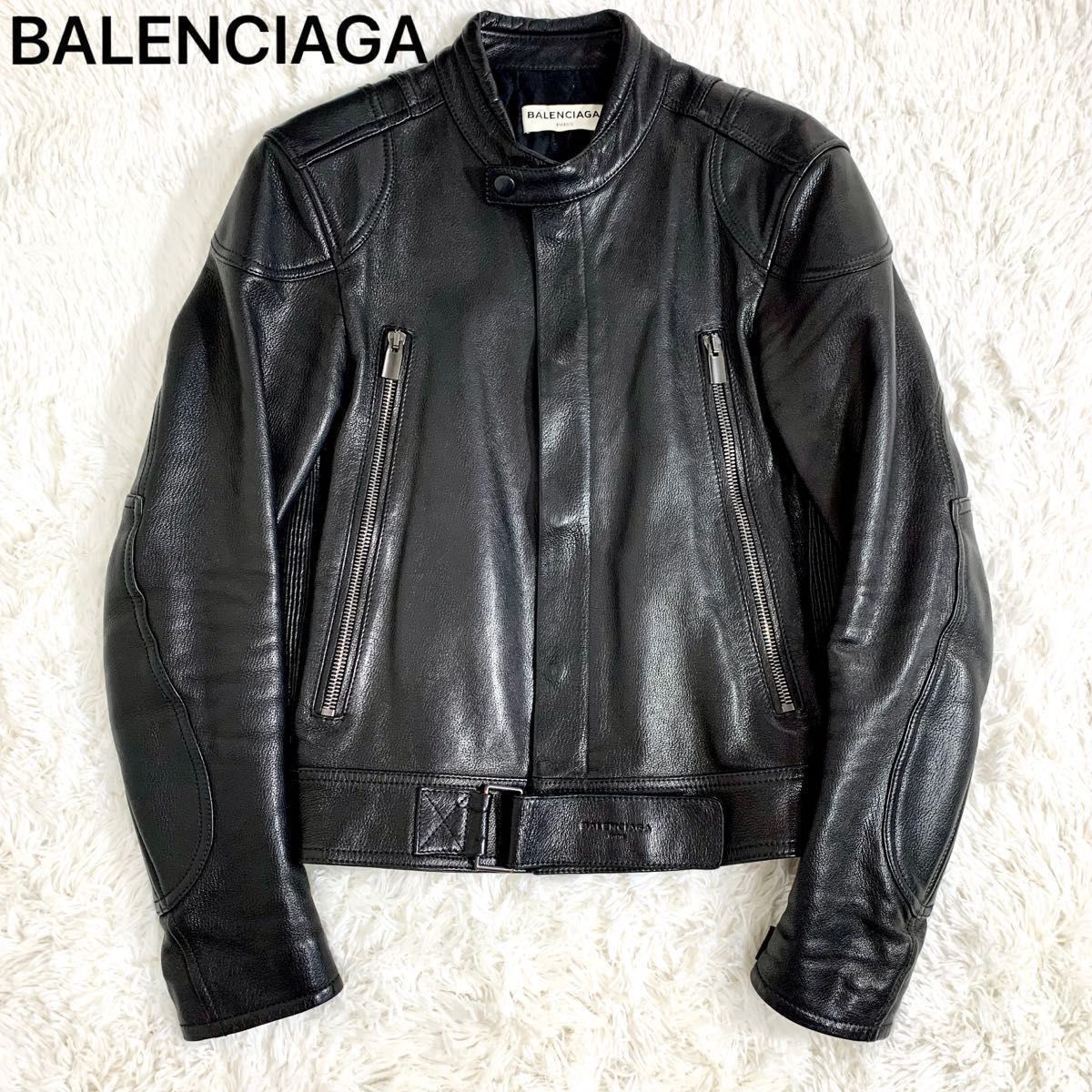 定価50万！バレンシアガ　BALENCIAGA  レザージャケット　キルティング　ライダースジャケット　革ジャン　本革　S M L