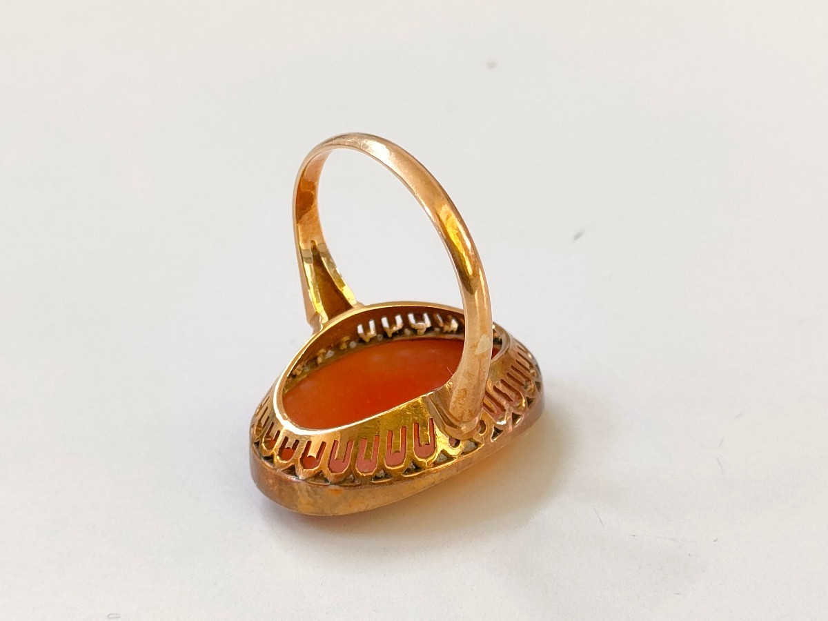 K18 刻印　カメオ　指輪　ゴールド　リング　11号　総重量：4ｇ　デザインリング　レディース　アクセサリー　コレクション_画像3