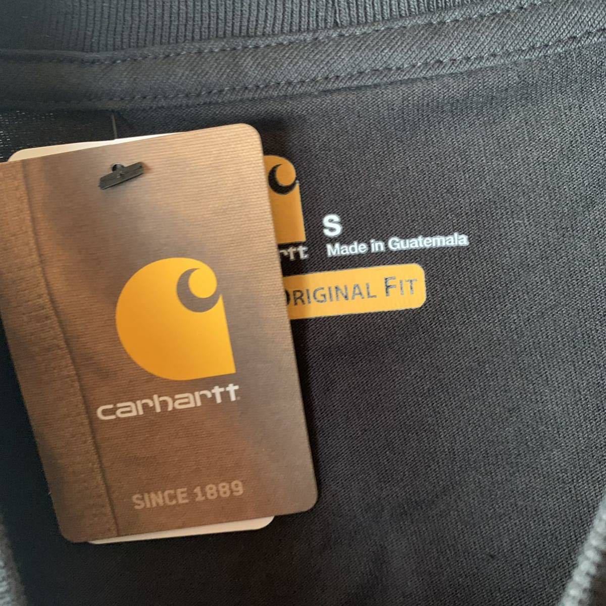 未使用 US規格 Carhartt カーハート ポケT ワンポイント Tシャツ BLK 黒 ブラック S 検 ヴィンテージ OLD 100%COTTON コットン ５_画像3