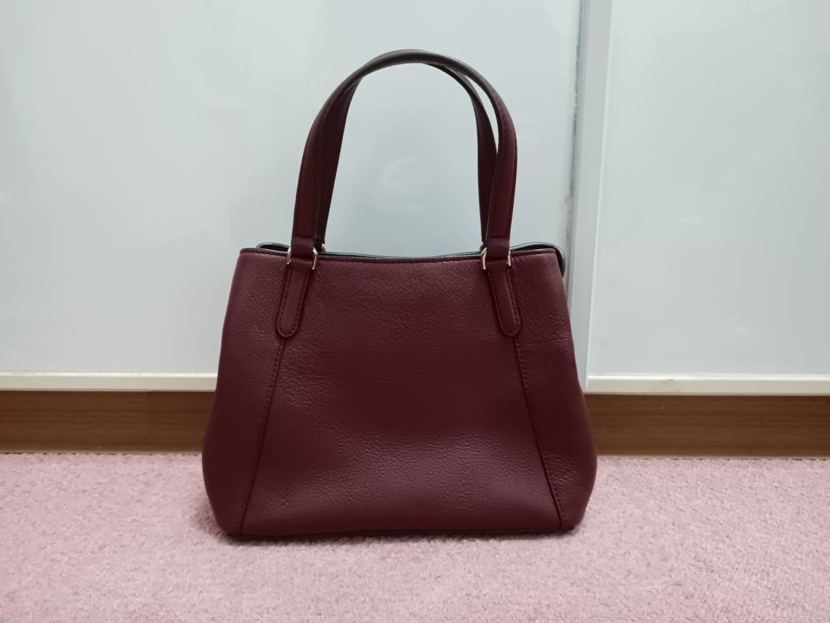 良品　Kate Spade ケイト・スペード ２WAY ハンドバッグ ショルダーバッグ レザー エンジ系_画像2