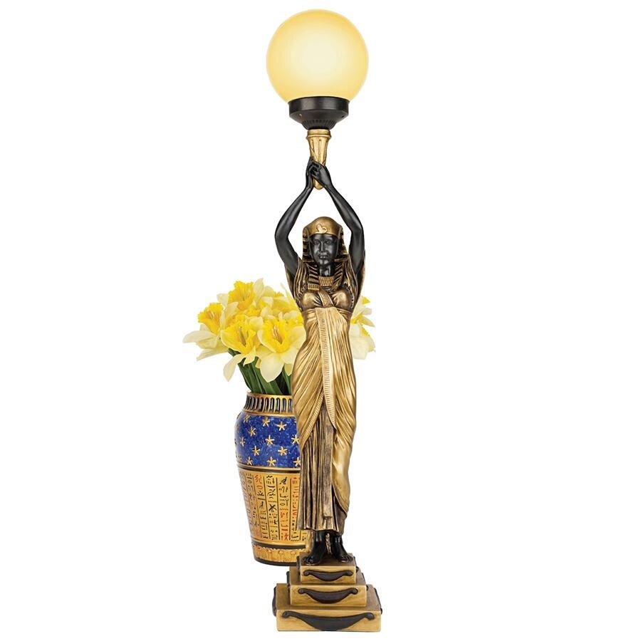 88cm エジプト女性のランプ インテリア置物間接照明ライト彫刻置物雑貨洋風オブジェ家具アクセント装飾品飾り明かりホームデコ