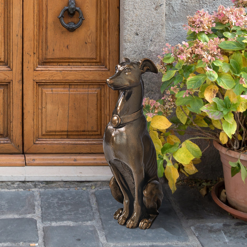 グレイハウンド 犬の像 西洋彫刻インテリア置物屋外アウトドア対応洋風装飾1920年代デザインアールデコ犬オブジェホームデコ調度品