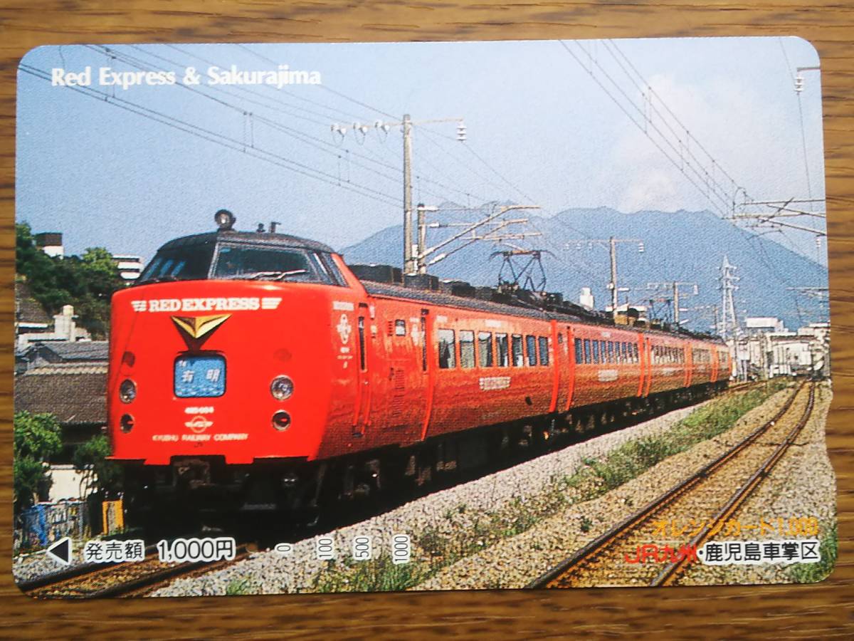 【使用済】　Red Express & Sakurajima　　鹿児島車掌区_画像1