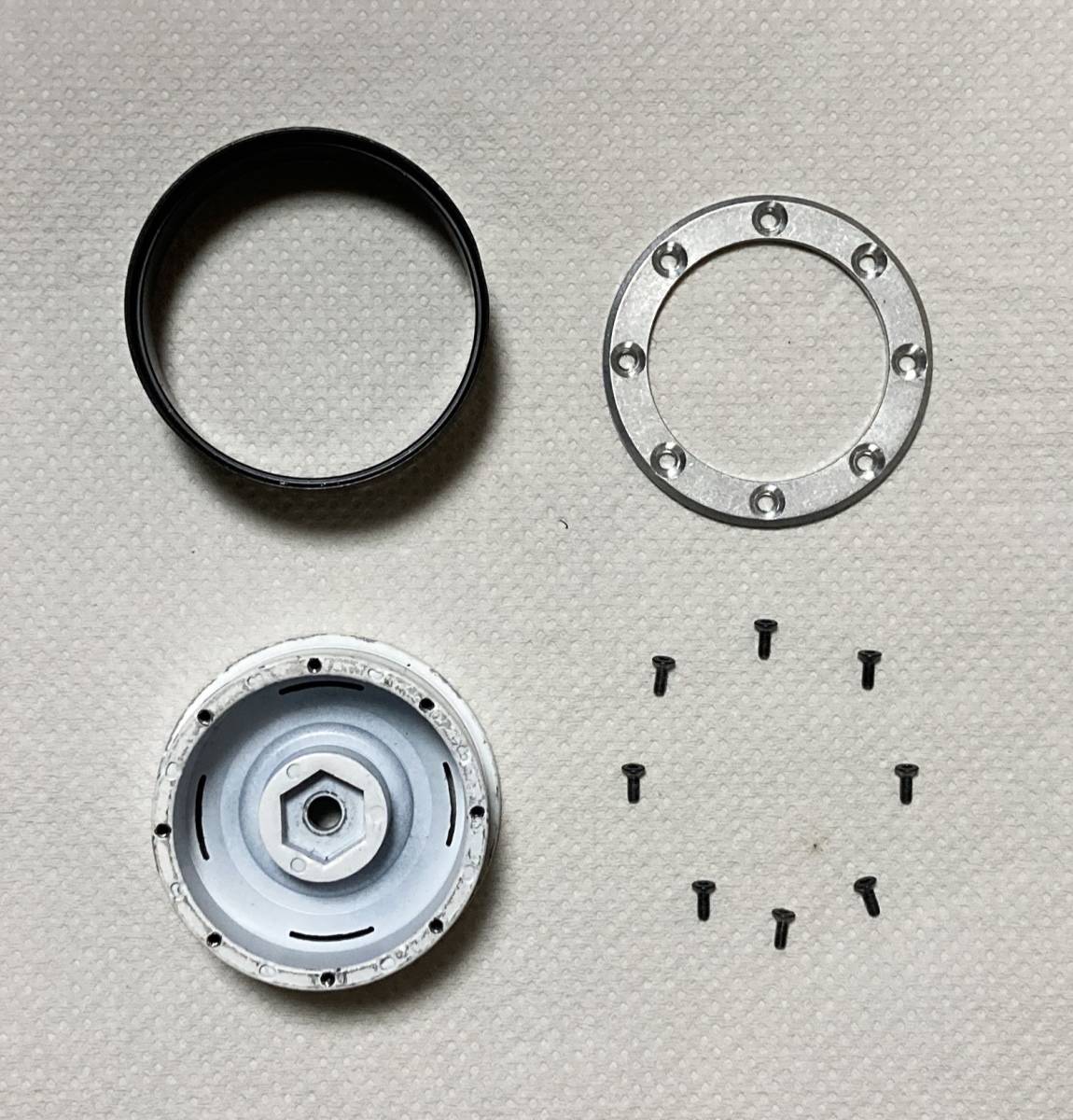 1.9インチ　ビードロックホイール　スチールホイールデザイン　白　4個セット　難あり　送料無料_画像2