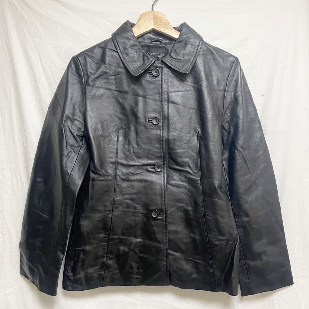 Zorronuez leather jacket sheep leather ram leather original leather black inscription 9R lady's M corresponding 