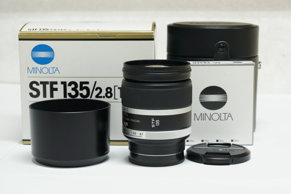 MINOLTA STF 135/2.8[T4.5] ミノルタ 中古　αマウント+ミノルタ純正72㎜用フィルター_画像1