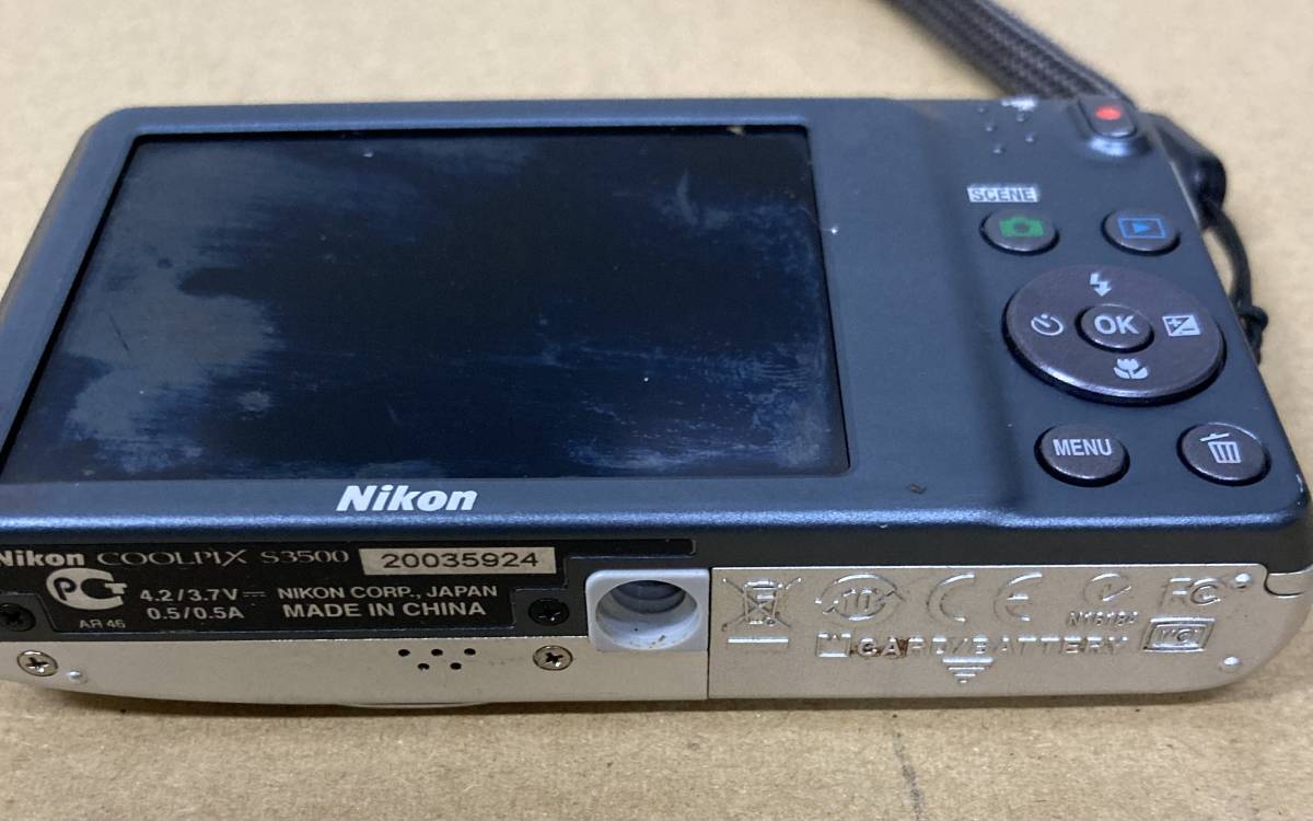 SY2250　コンパクトデジタルカメラ NIKON COOLPIX S3500(本体/バッテリー)未確認 ジャンク品_画像7