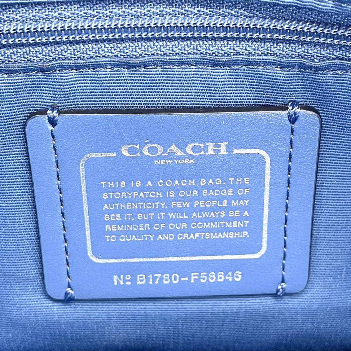 【極美品】 コーチ COACH メンズ トートバッグ ビジネス ハンド レザー 革 青 ブルー 大容量 A4_画像10