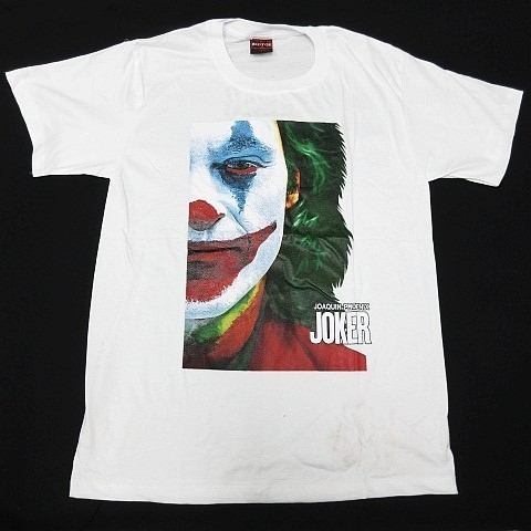 【送料無料】 新品 大人気 映画 ジョーカー JOKER 半袖 Tシャツ 丸首 アメコミ 白 メンズLサイズ レディースXLサイズ 男女共用 ■LBT20-030_画像1