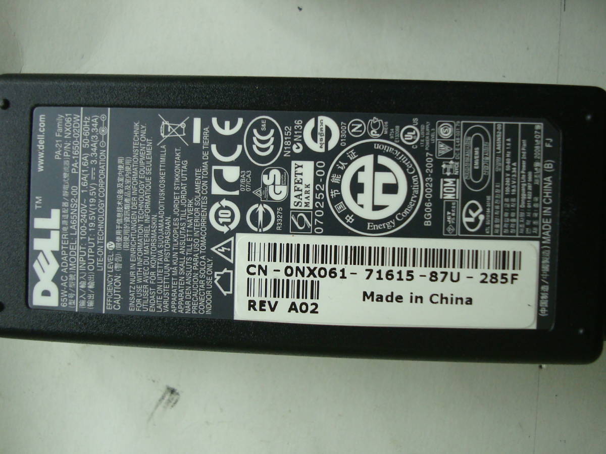 DELL PC for AC adapter LA65NS2-00 19.5V 3.34A < postage 200 jpy >