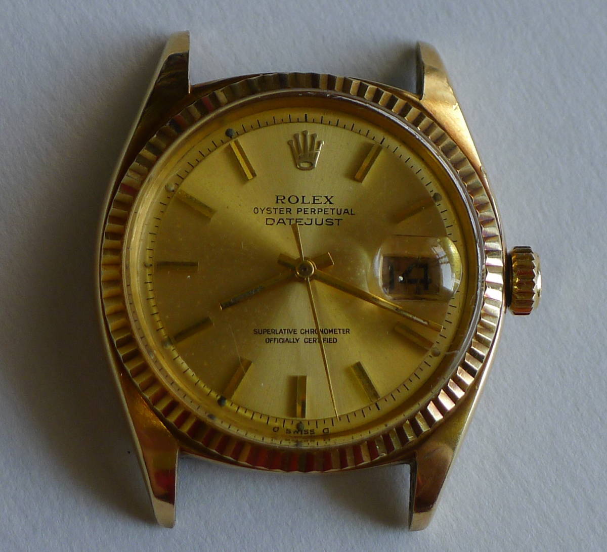 送料無料◆ROLEX / ロレックス・オイスター・パーペチュアル・デイトジャストREF.6605 14KYG金無垢 σ(シグマ)ダイヤル◆_画像3