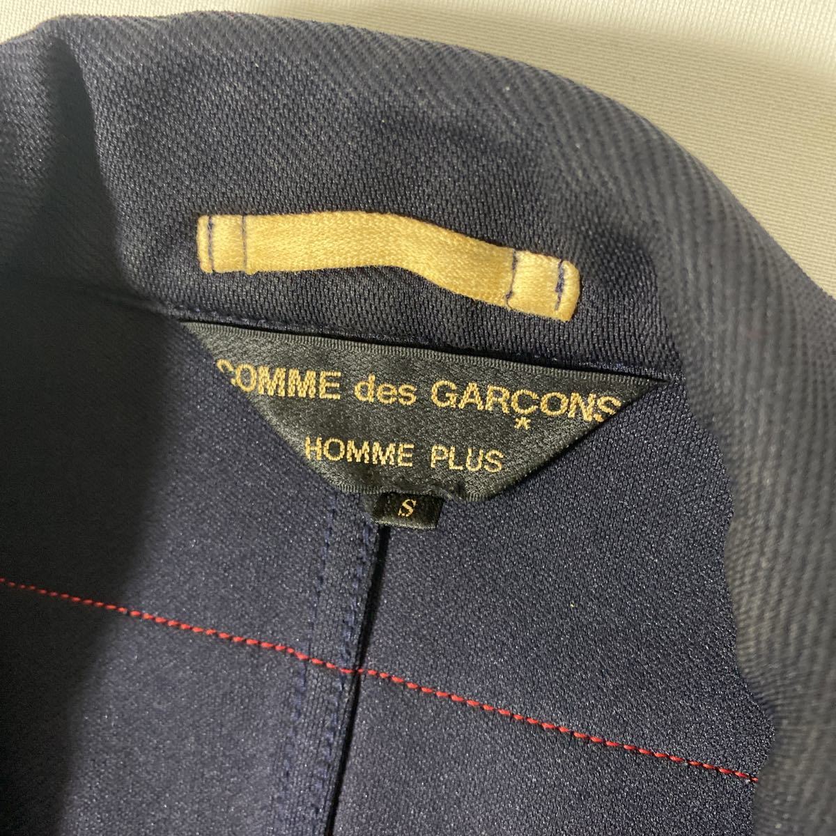 日本ファッション 美品 AD 2008 コムデギャルソン オム PLUS ポリ 縮絨 ジャケット S パッチ ワッペン COMME des GARCONS homme plus