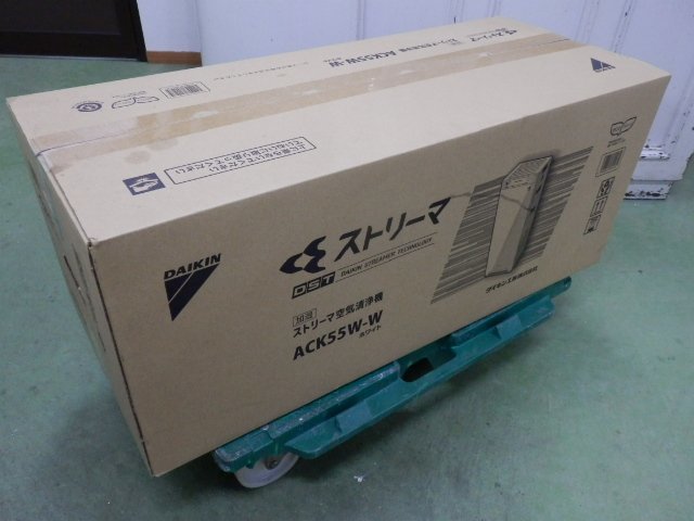 【新品保管品】1点限り 空気清浄機 加湿 ストリーマ ダイキン DAIKIN ACK55W-W 白リモコン付 幅268×奥行265×高さ700mm [2-239353-1]_画像1