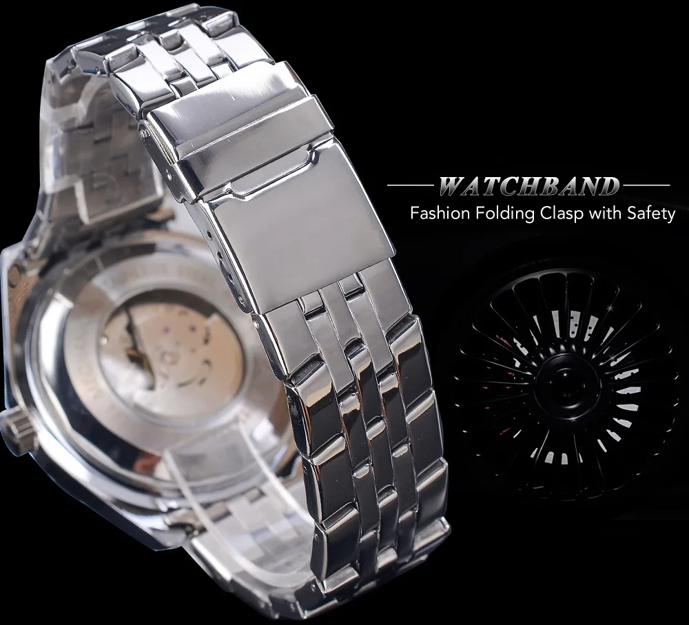 【ブラック】メンズ高品質腕時計 海外人気ブランド Jaragar 機械式 腕時計 クロノグラフ 防水なし_画像9