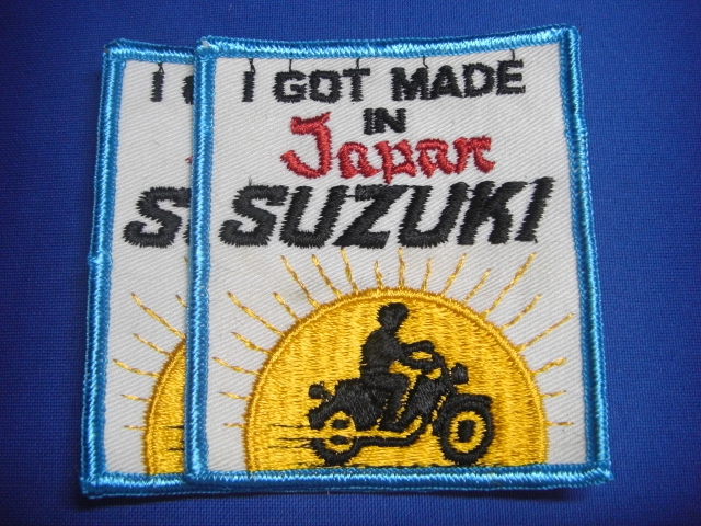 ビンテージ ★ 70s SUZUKI ワッペン ★ 旧車 GT750 GS400 ハスラー GT380 gt400 japan ビンテージ 刺繍パッチ デッドストック 当時物の画像1