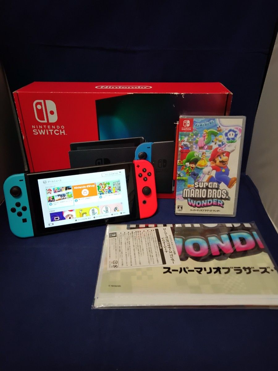 【スーパーマリオブラザーズ ワンダー付き！】 Nintendo Switch 本体 ネオンブルー レッド ニンテンドースイッチ