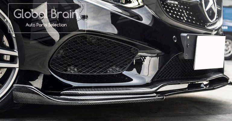 2014-2016 メルセデスベンツ Eクラス W212 後期 AMGスポーツ カーボン フロント スプリッター / カナード ディフューザー バンパー トリム_画像6
