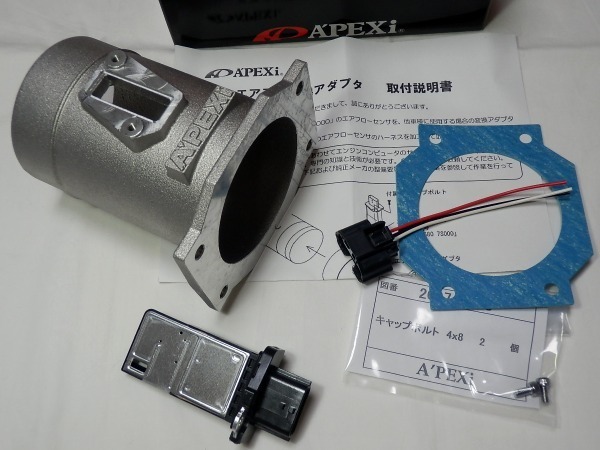 APEX R35エアフロ変換アダプター 日産純正センサー付 パワーFC用データ付 カプラー付 22680-7S000 500-AA08 Φ80 Z32エアフロ同寸法 APEXi_画像1