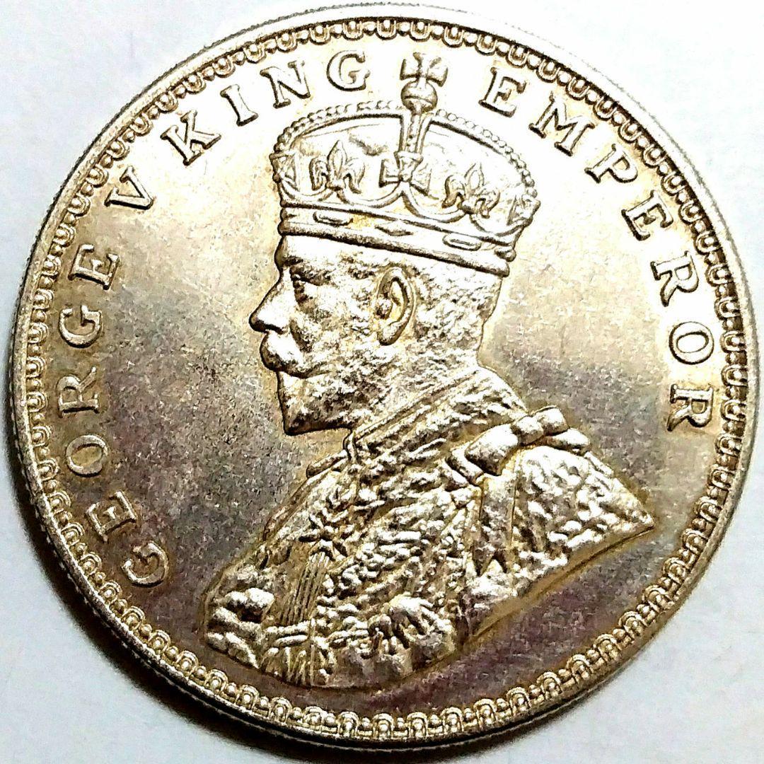 英国領 東インド 1935年 皇帝ジョージV世 1ルピー 銀貨 4985_画像2