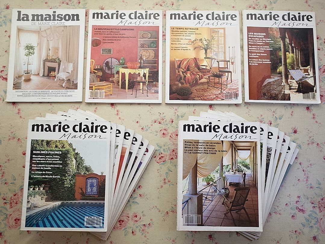 44693/La Maison de Marie Claire 19冊セット フランスのインテリア・マガジン 1990-1991年 連番揃 家具 ファブリック テキスタイル 照明