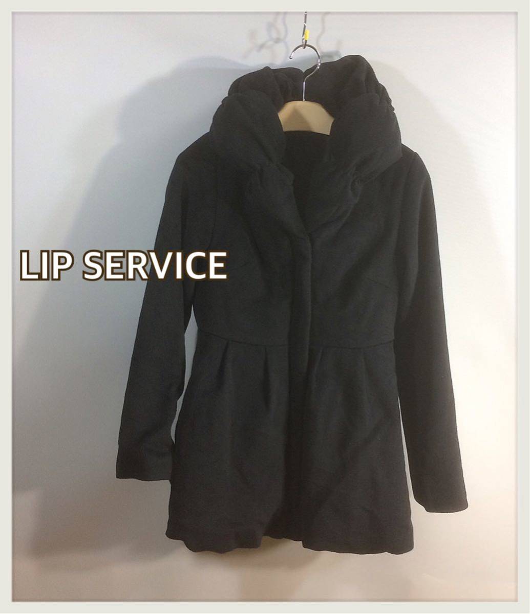 #LIP SERVICE Lip Service # теплый с хлопком пальто черный женский размер : 3*T-375