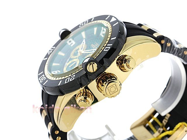 緑+ゴールド クロノグラフ インビクタ 腕時計 INVICTA 23703 プロダイバー_画像7