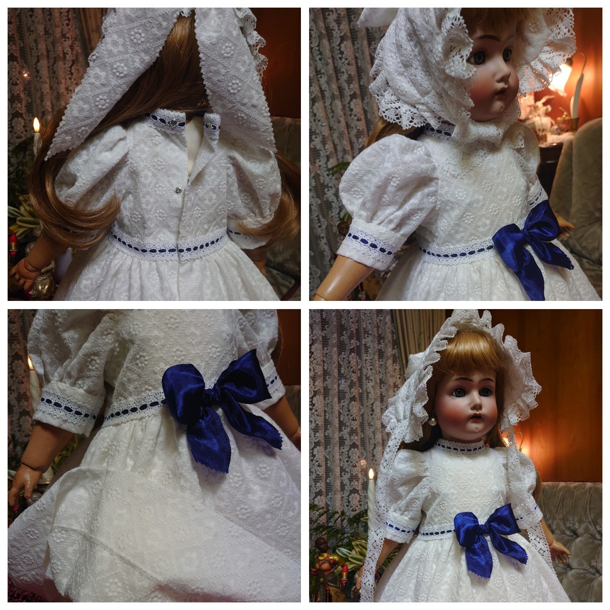  кукла для платье белый . голубой 