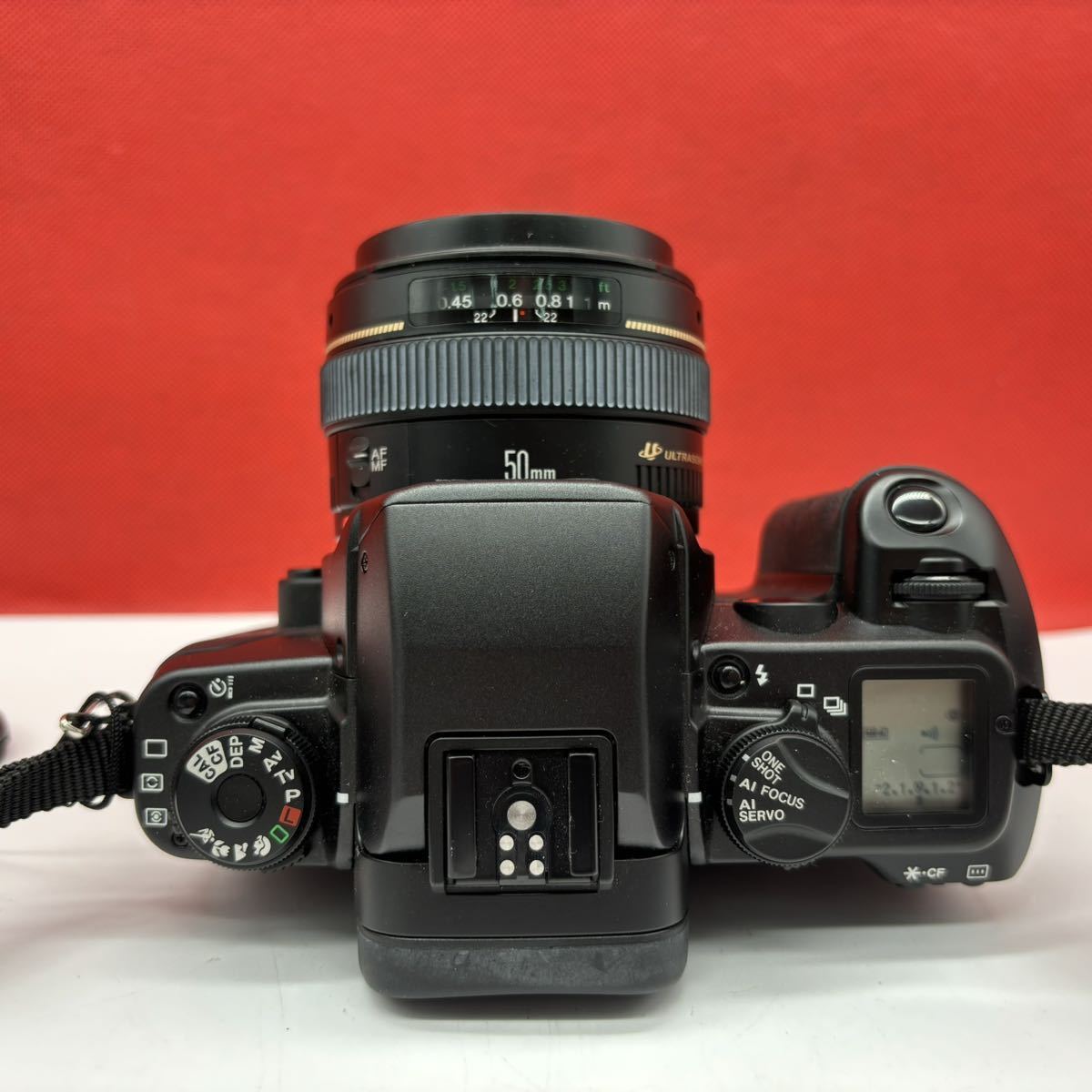 ◆ 防湿庫保管品 Canon EOS 55 一眼レフカメラ フィルムカメラ EF 50mm F1.4 / 75-300mm F4-5.6 Ⅲ USM ultrasonic 動作確認済 キャノン_画像5