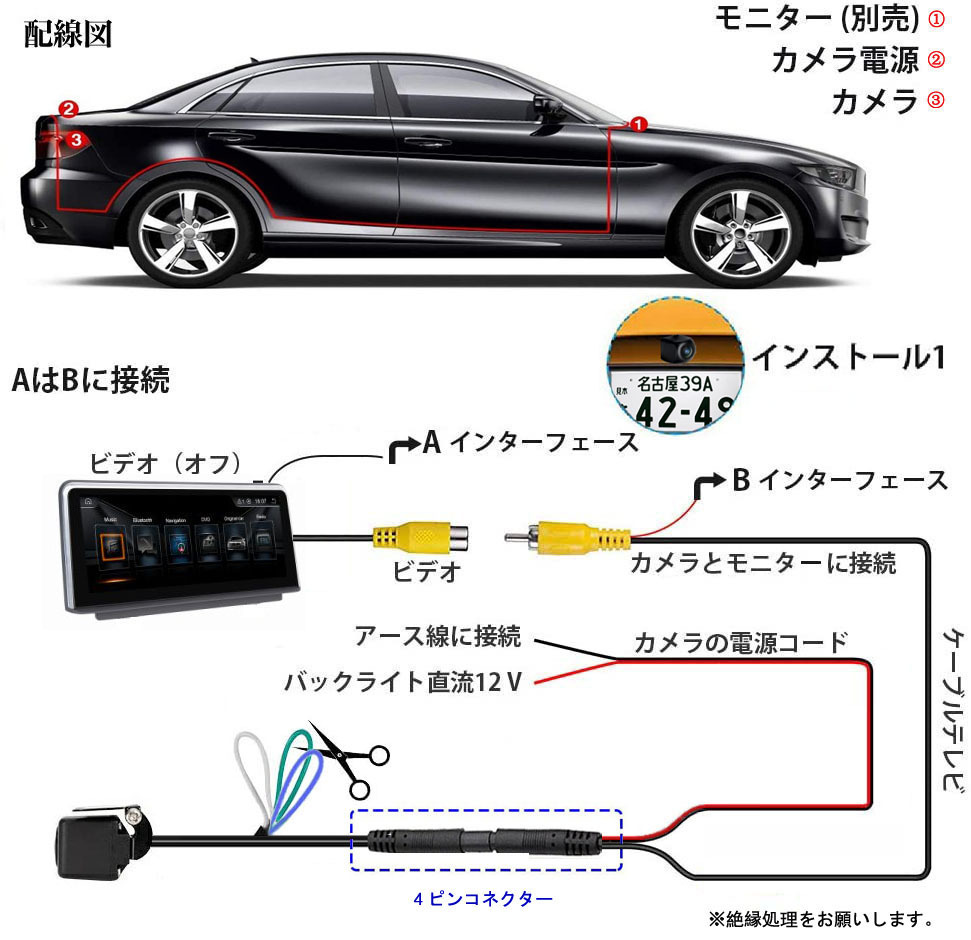 12/24V対応　100万/62万画素切替 リアカメラ　フロントカメラ 超広角_画像10