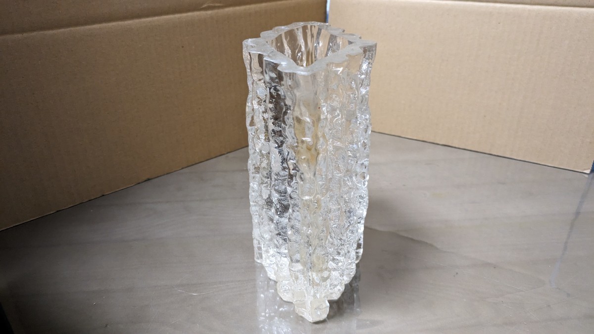カガミクリスタル レア 菱形花瓶 ガラス フラワーベース 花器 生け花 大きい 造花 インテリア 卓上 リビング 84の画像5