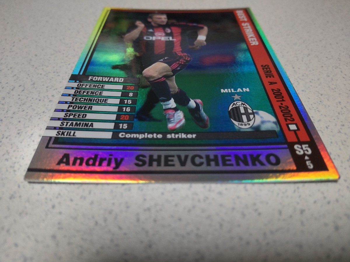 Andriy SHEVCHENKO(アンドリー・シェフチェンコ：ミラン・BEST STRIKER)WORLD CLUB Champion Football（WCCF）SERIE A 2001-2002 S5/5_画像3