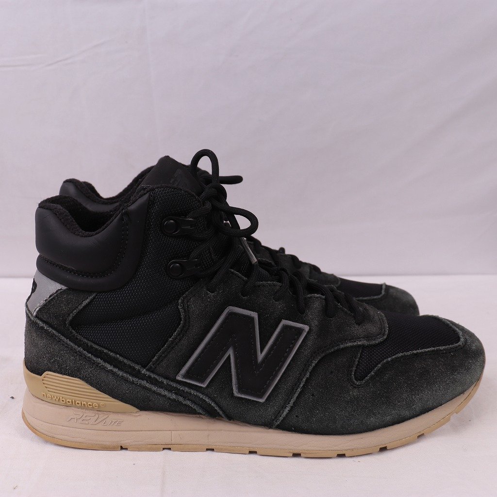 996 ニューバランス 27.5cm/new balance ハイカット 黒 ブラック ベージュ 中古 古着 スニーカー メンズ yy8610_画像4