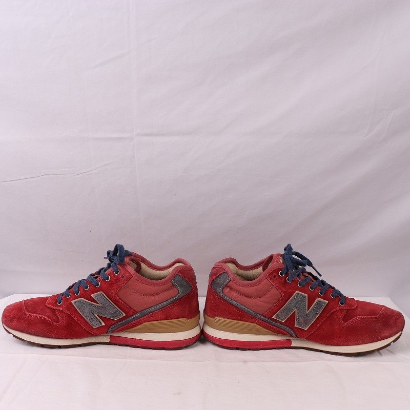 996 ニューバランス 27.5cm/new balance ミドルカット 赤 レッド 青 ベージュ 中古 古着 スニーカー メンズ yy8684_画像6