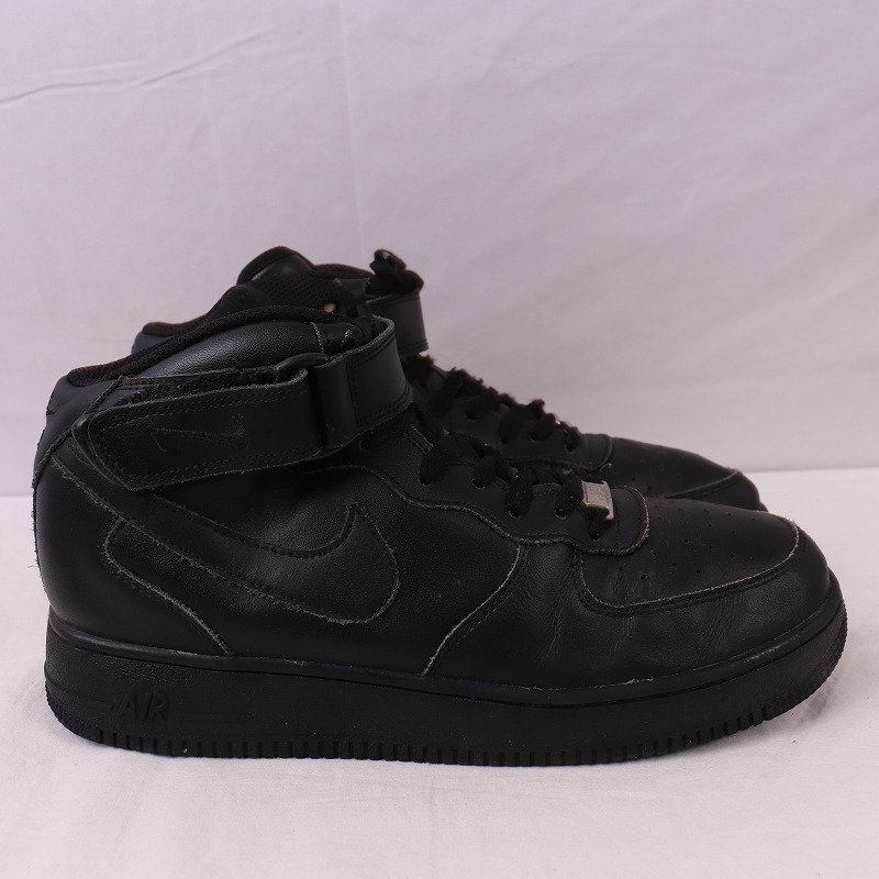 AIR FORCE 1 07 MID 26.5cm/NIKE エアフォース1 07 ミッド ナイキ 古着 中古 黒 オールブラック メンズ スニーカー xx7969_画像4