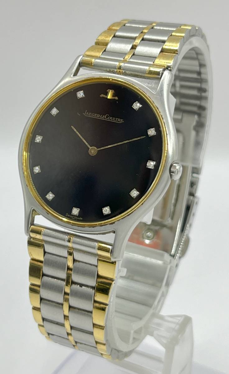 【ジャガールクルト　1円～】　◎JAEGER-LECOULTRE◎　140.112.5　11Pダイヤ　アンティーク　腕時計　クォーツ　不動　メンズ　U71H23_画像1