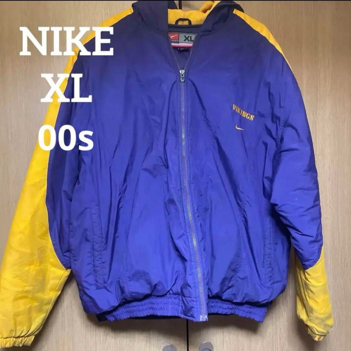 XL/古着 ナイキ NIKE 長袖 ナイロン ジャケット パーカー メンズ 00s ミネソタバイキングス ツートンカラー 紫他 