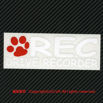 あしあと/REC DRIVE RECORDER /ステッカー ドラレコ/肉球/ネコ、犬、クマ//_画像2