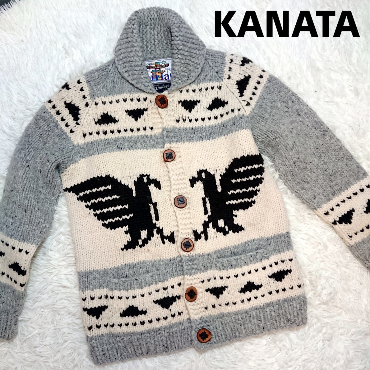 KANATA カウチン セーター ニット L カナダ製 カナタ HN1925 ヴィンテージ 限定品_画像1