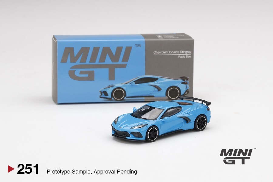 1/64 MINI-GT MGT00251-R シボレー コルベット スティングレイ 2020 ラピッドブルー 右ハンドル Chevrolet Corvette Stingray Rapid Blue_画像1